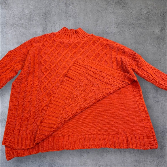 Mersea Lisbon Lattice Front Traveller Sweater Paprika Rust OS Oversized - Picture 6 of 9